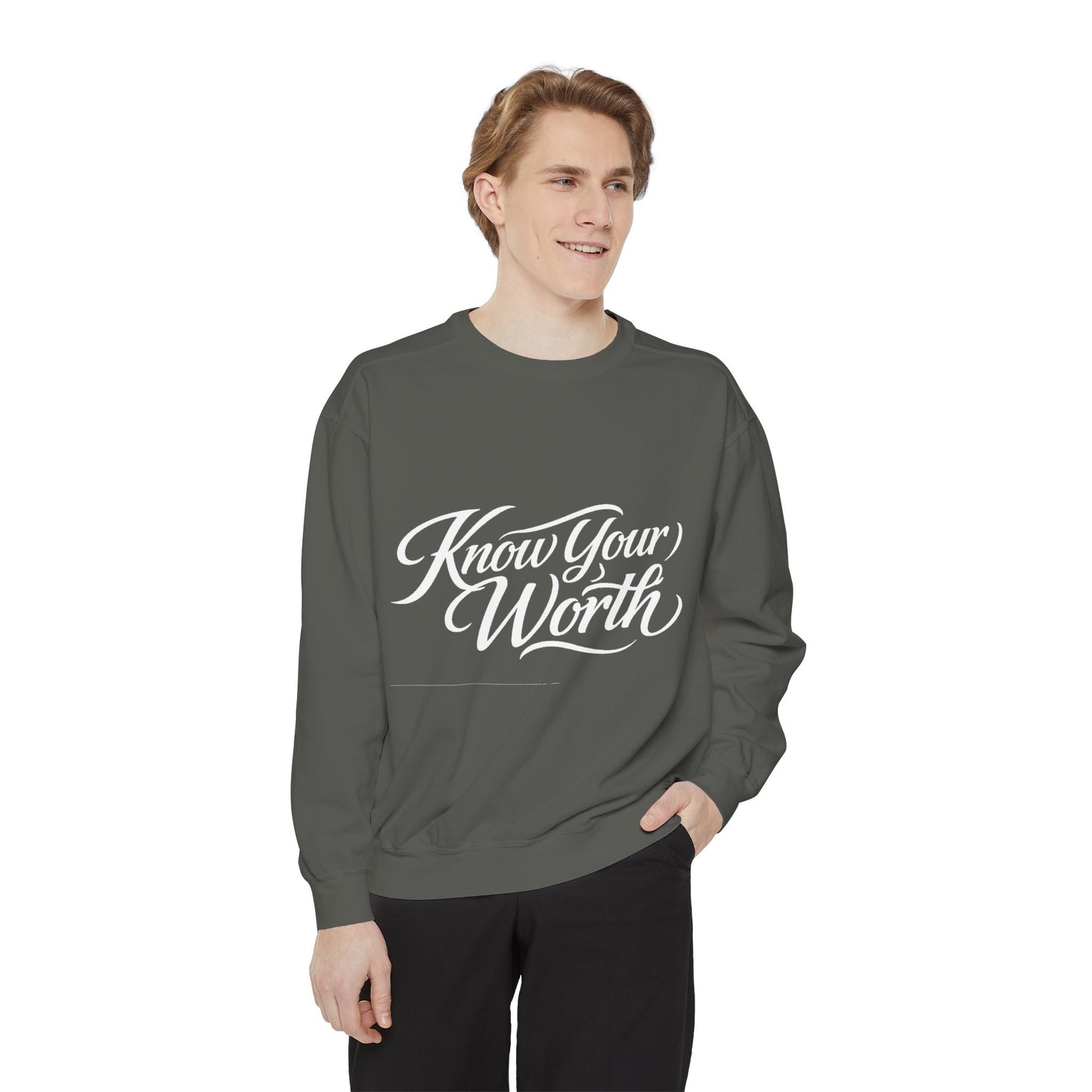 Know Your Worth Dyed Sweatshirt